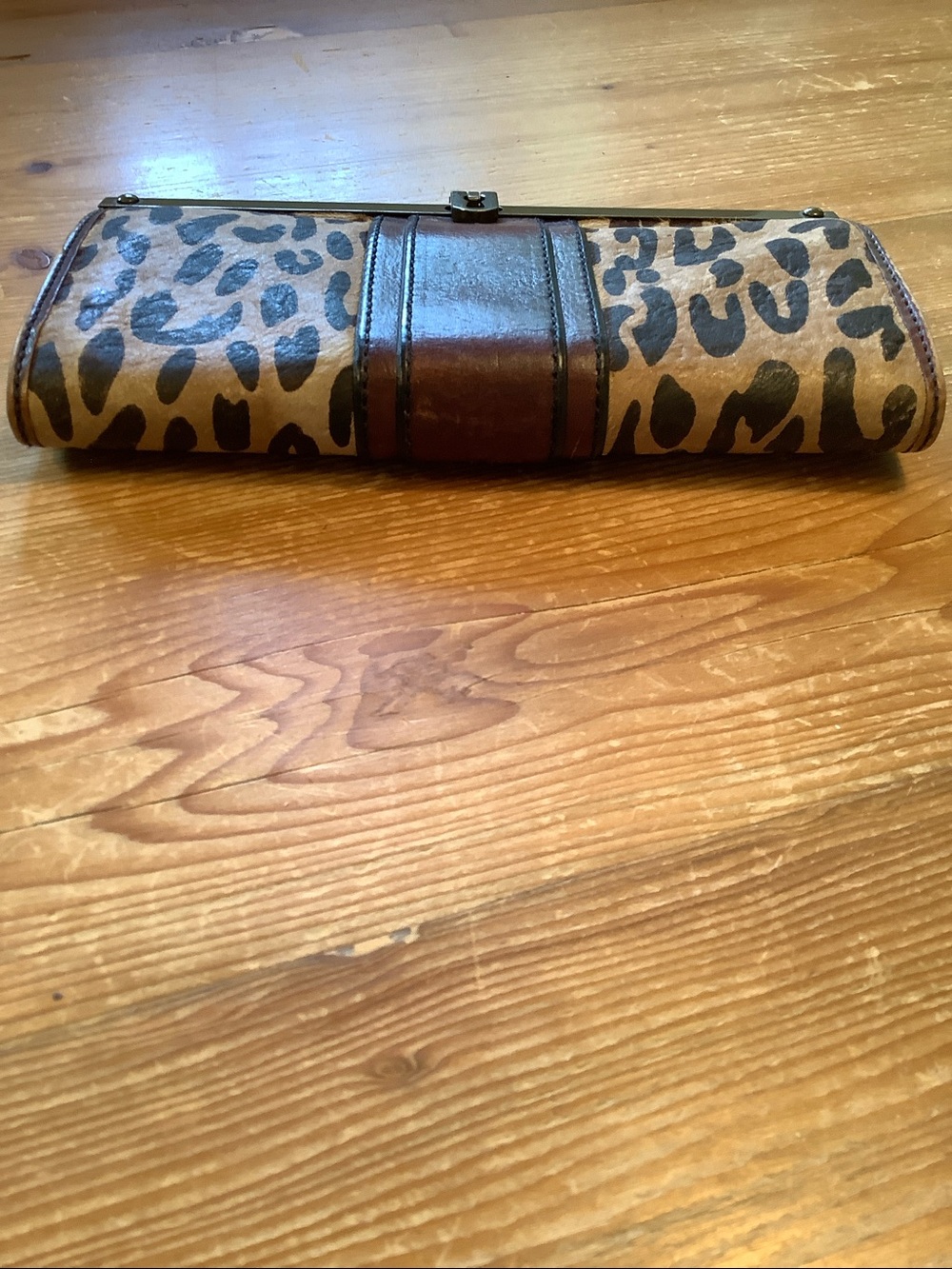 Fossil Leopard Cheetah Animal Print Leather Clutch Wallet - Picture 5 of 11